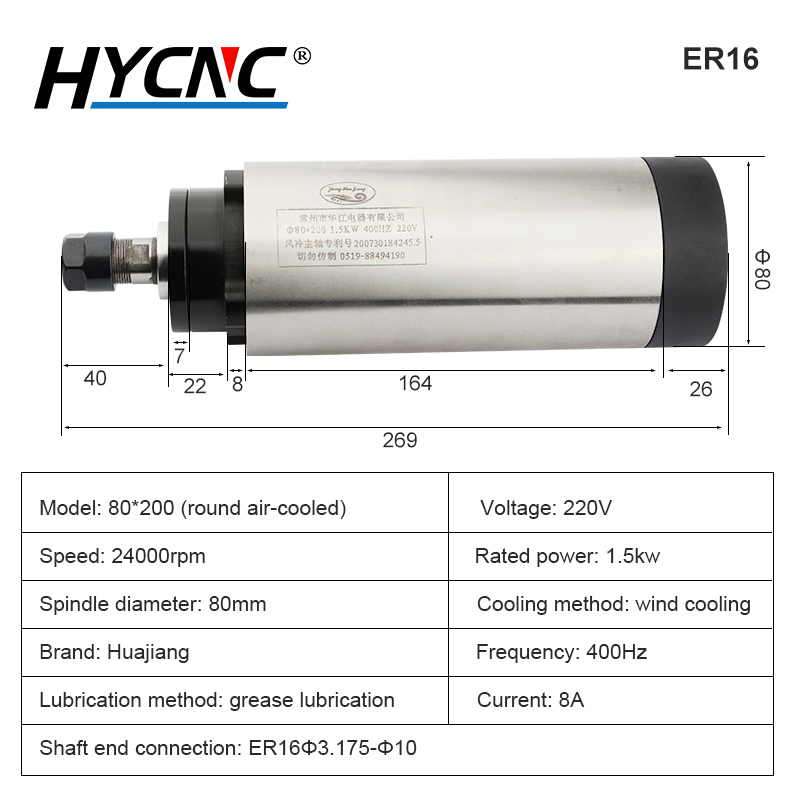 CNC Milling Spindle 1.5KW 220V - Cnc Spindle Motor recension och pris